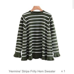 Green striped sweater